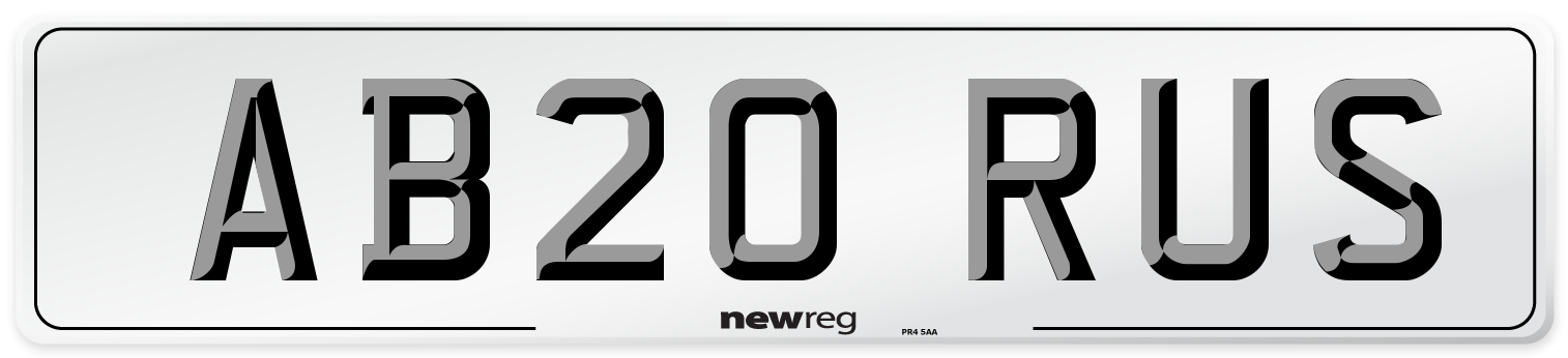 AB20 RUS Number Plate from New Reg